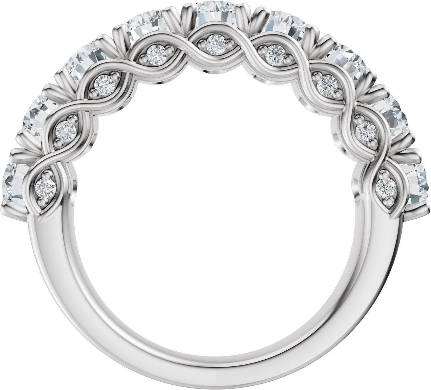 3 3/4 Ctw Oval Lab-Grown Diamond Anniversary Band - White Gold - Lab Grown Diamond