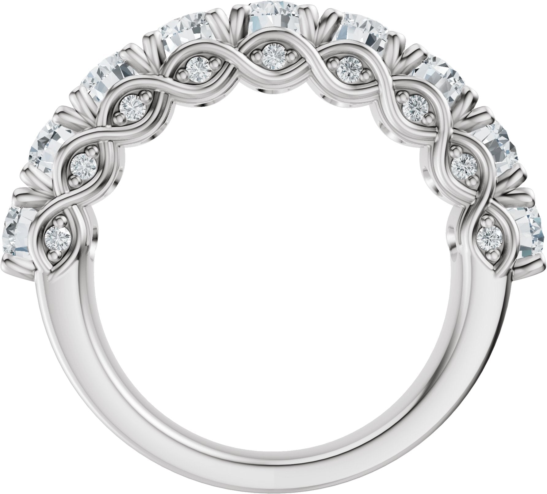 3 3/4 Ctw Oval Lab-Grown Diamond Anniversary Band - White Gold - Lab Grown Diamond