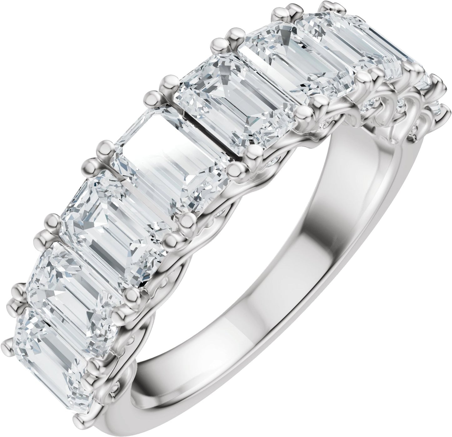 3 3/4 Ctw Emerald Lab-Grown Diamond Anniversary Band