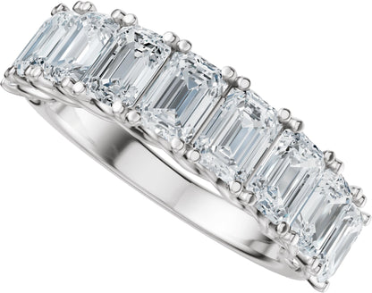 3 3/4 Ctw Emerald Lab-Grown Diamond Anniversary Band - White Gold - Lab Grown Diamond