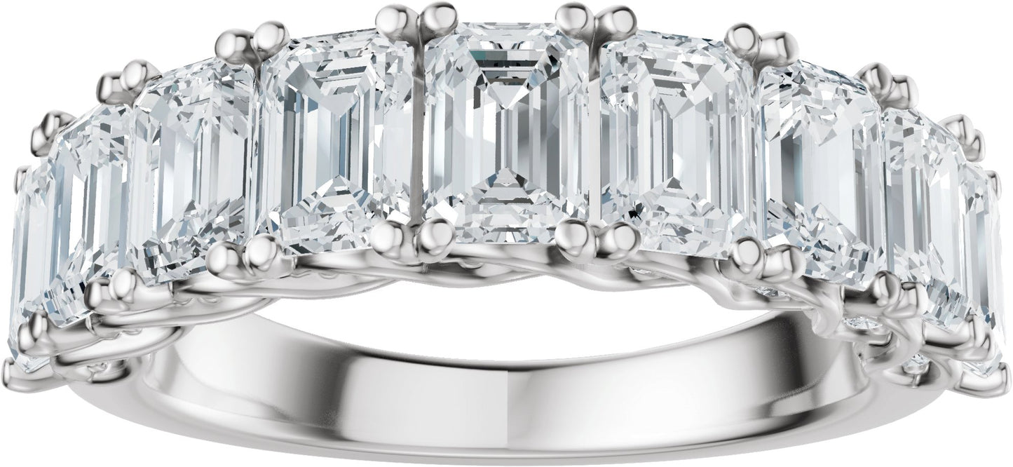 3 3/4 Ctw Emerald Lab-Grown Diamond Anniversary Band - White Gold - Lab Grown Diamond
