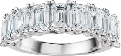 3 3/4 Ctw Emerald Lab-Grown Diamond Anniversary Band - White Gold - Lab Grown Diamond