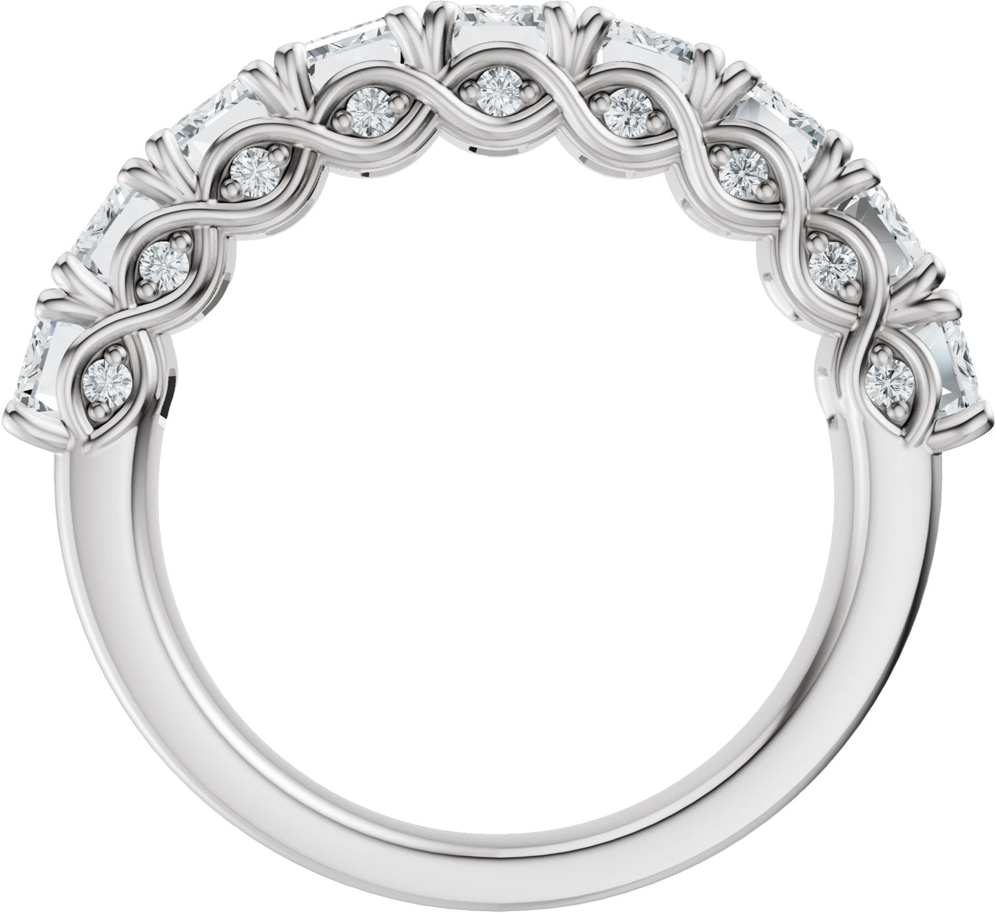 3 3/4 Ctw Emerald Lab-Grown Diamond Anniversary Band - White Gold - Lab Grown Diamond