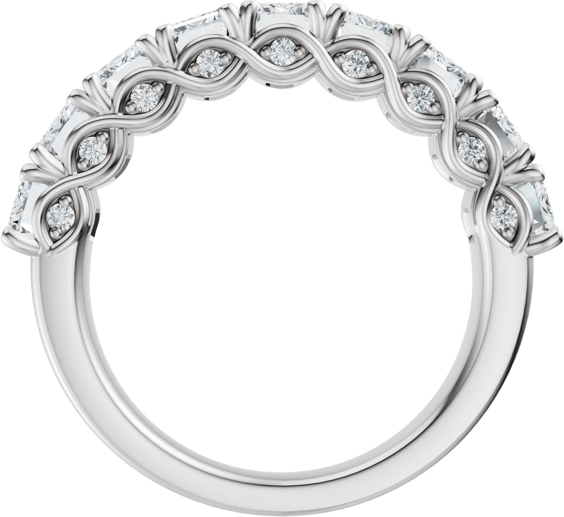 3 3/4 Ctw Emerald Lab-Grown Diamond Anniversary Band - White Gold - Lab Grown Diamond