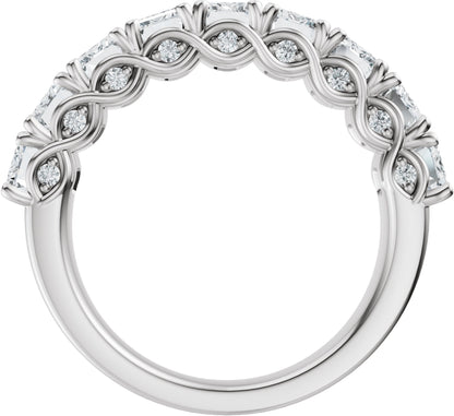3 3/4 Ctw Emerald Lab-Grown Diamond Anniversary Band - White Gold - Lab Grown Diamond