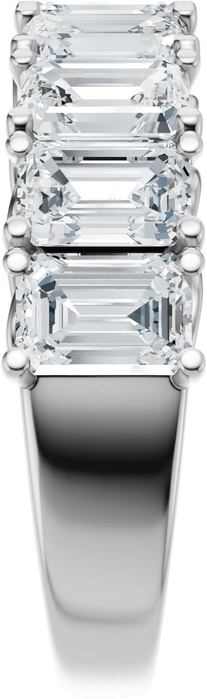 3 3/4 Ctw Emerald Lab-Grown Diamond Anniversary Band - White Gold - Lab Grown Diamond
