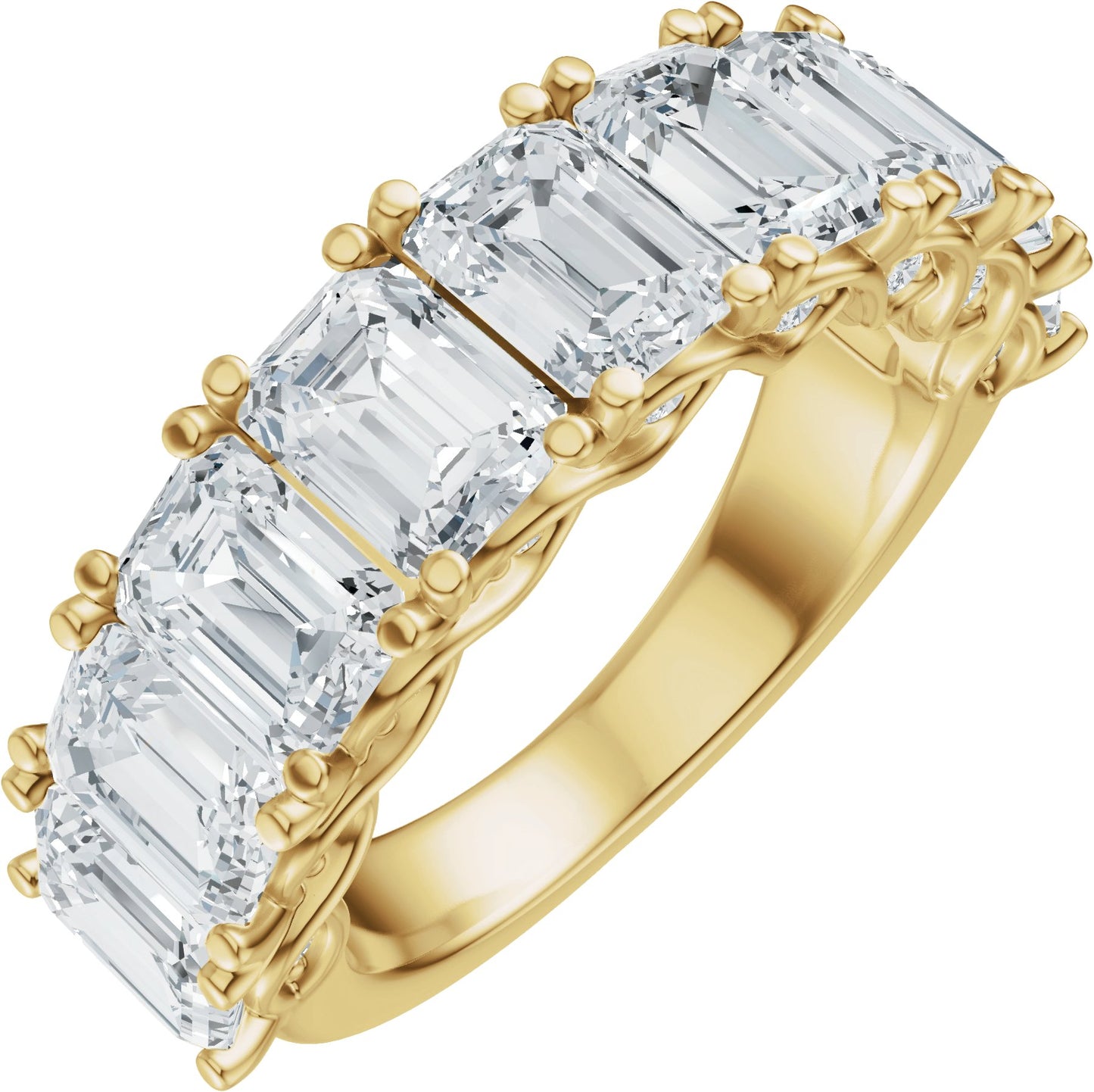 5 7/8 Ctw Emerald Lab-Grown Diamond Anniversary Band