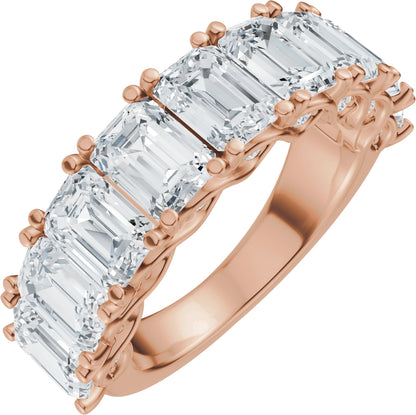 5 7/8 Ctw Emerald Lab-Grown Diamond Anniversary Band