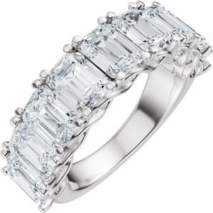 5 7/8 Ctw Emerald Lab-Grown Diamond Anniversary Band