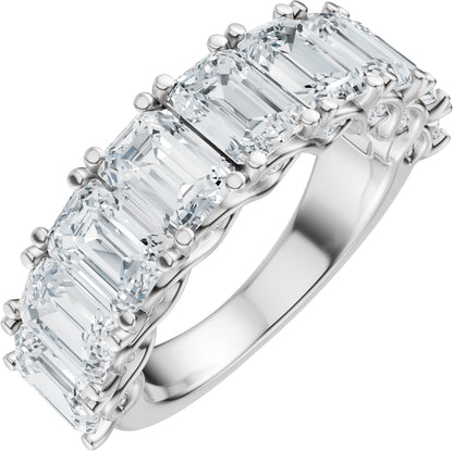 5 7/8 Ctw Emerald Lab-Grown Diamond Anniversary Band