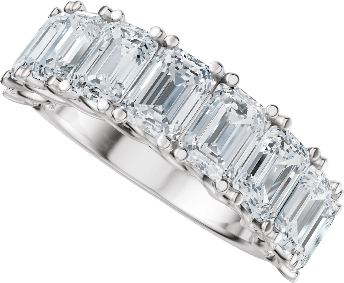 5 7/8 Ctw Emerald Lab-Grown Diamond Anniversary Band - White Gold - Lab Grown Diamond