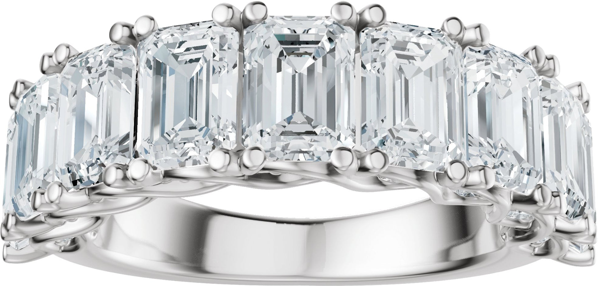 5 7/8 Ctw Emerald Lab-Grown Diamond Anniversary Band - White Gold - Lab Grown Diamond