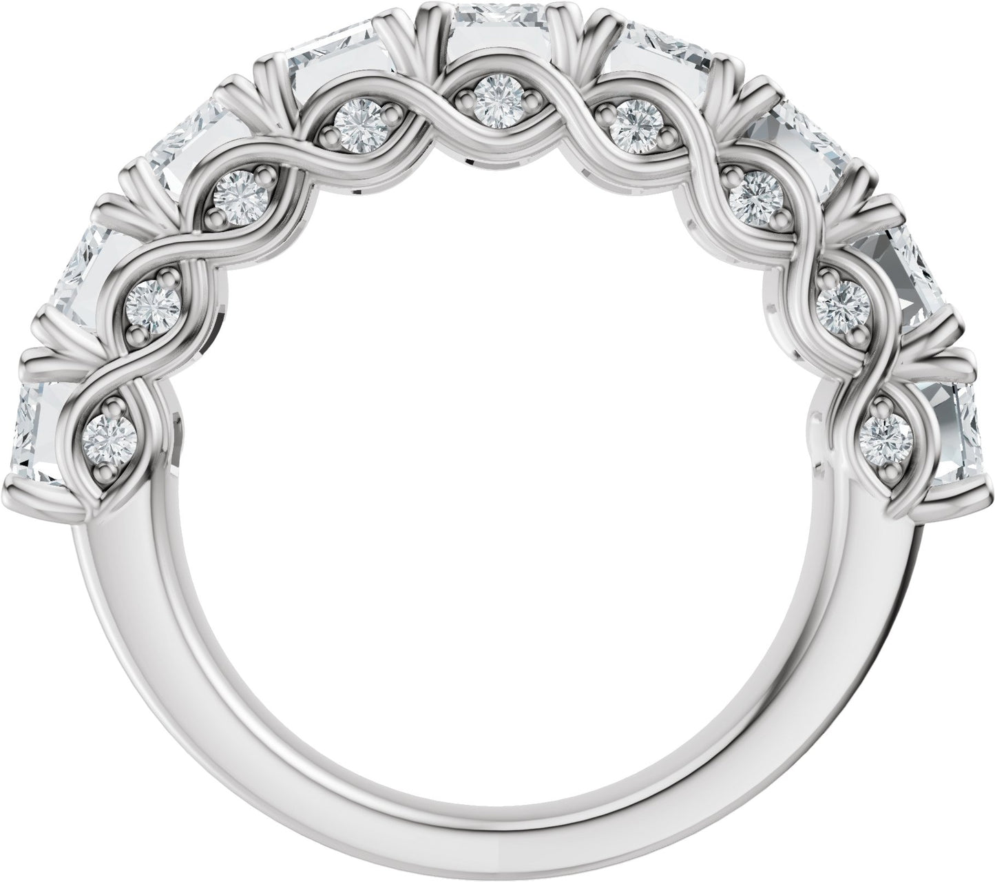 5 7/8 Ctw Emerald Lab-Grown Diamond Anniversary Band - White Gold - Lab Grown Diamond