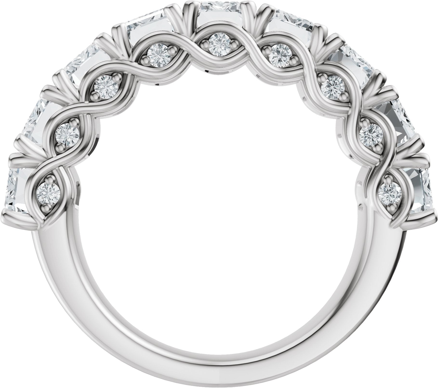 5 7/8 Ctw Emerald Lab-Grown Diamond Anniversary Band - White Gold - Lab Grown Diamond