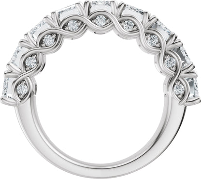 5 7/8 Ctw Emerald Lab-Grown Diamond Anniversary Band - White Gold - Lab Grown Diamond
