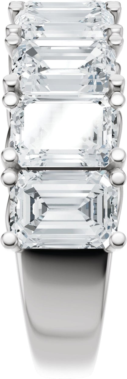 5 7/8 Ctw Emerald Lab-Grown Diamond Anniversary Band - White Gold - Lab Grown Diamond