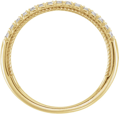 1/5 Ctw Lab-Grown Diamond Anniversary Band - Yellow Gold - Lab Grown Diamond