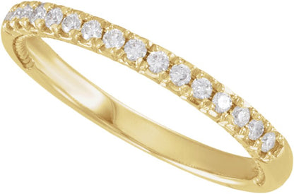 1/5 Ctw Lab-Grown Diamond Anniversary Band - Yellow Gold - Lab Grown Diamond