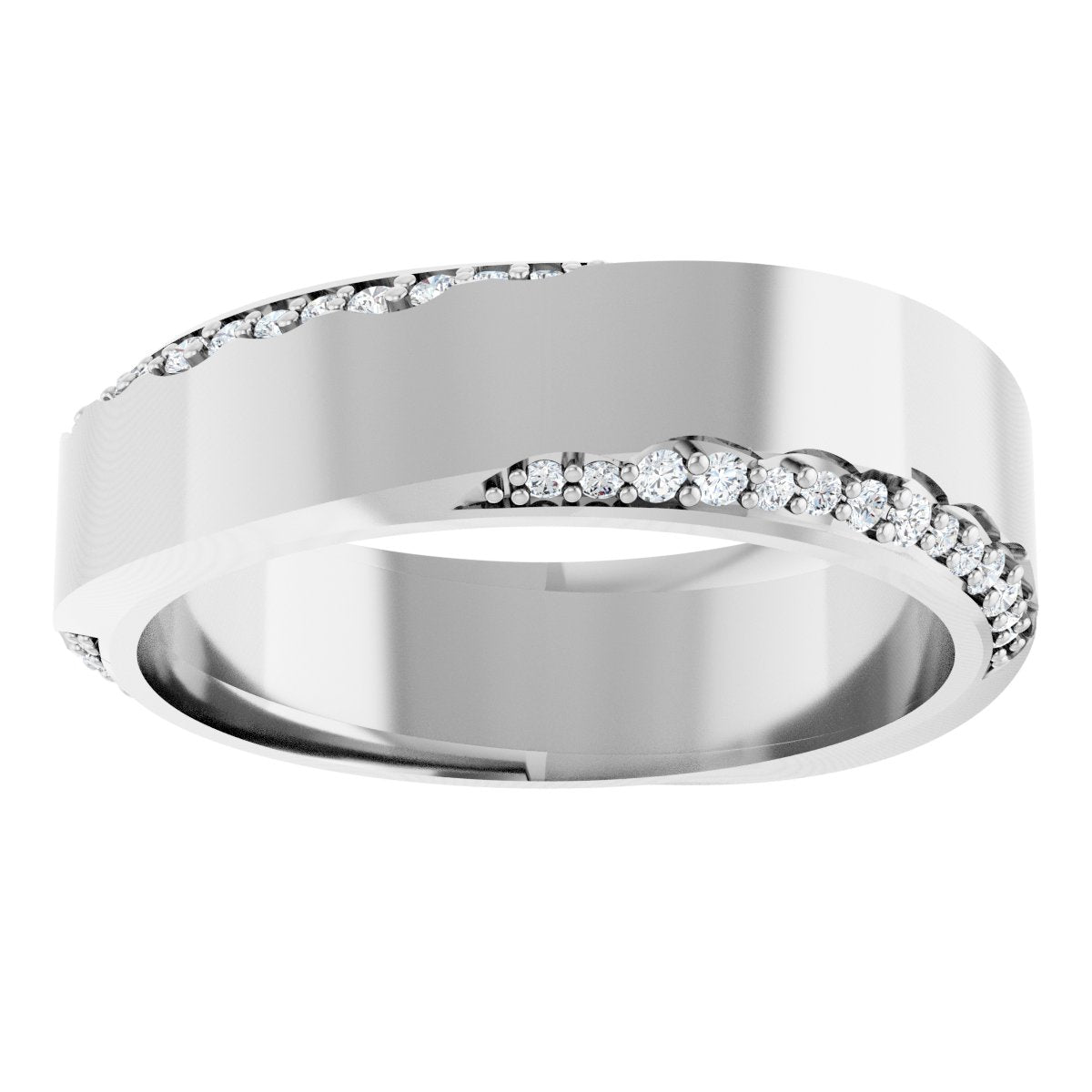 1/3 Ctw Lab-Grown Diamond Wedding Band - White Gold - Lab Grown Diamond