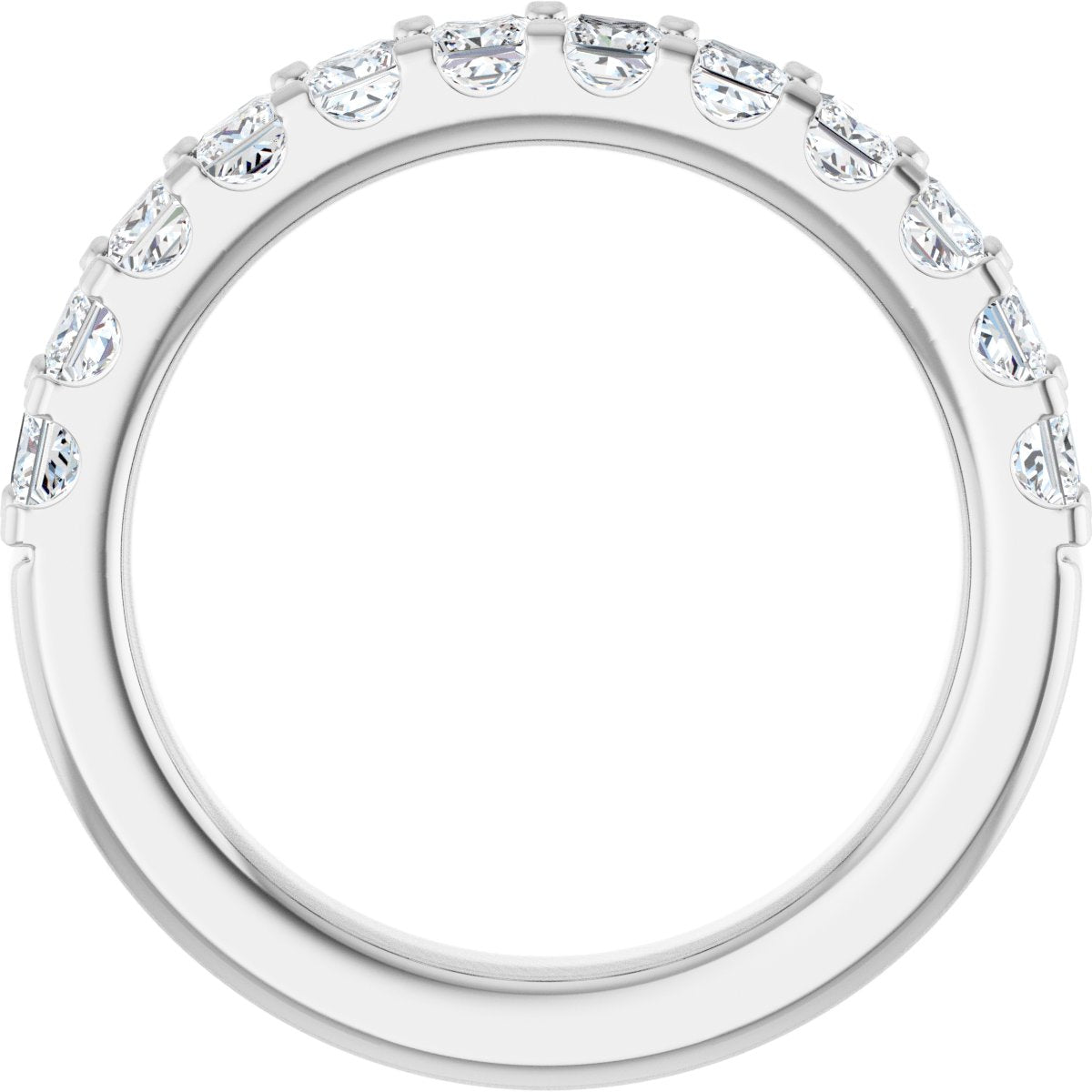 9/10 Ctw Square Lab-Grown Diamond Anniversary Band - White Gold - Lab Grown Diamond