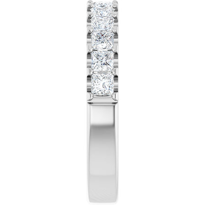 9/10 Ctw Square Lab-Grown Diamond Anniversary Band - White Gold - Lab Grown Diamond