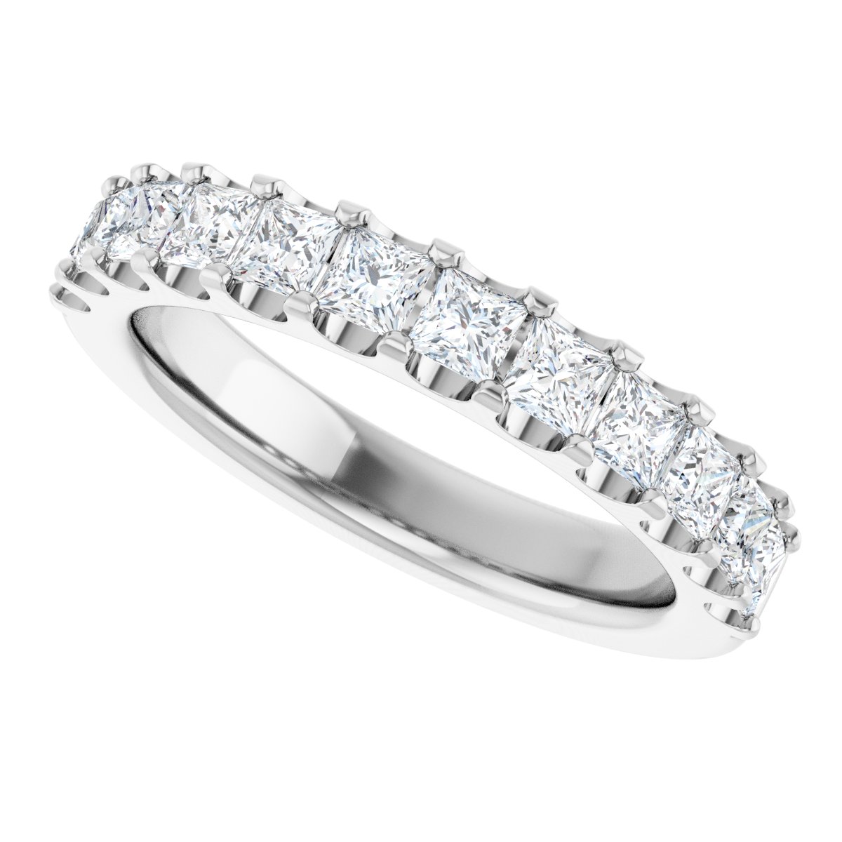 9/10 Ctw Square Lab-Grown Diamond Anniversary Band - White Gold - Lab Grown Diamond