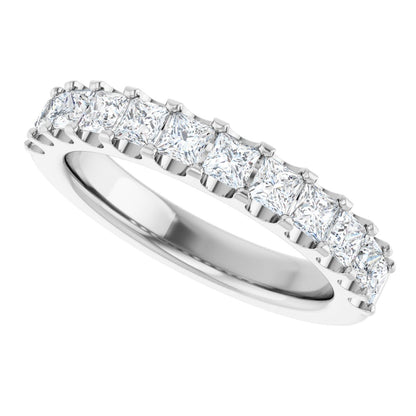 9/10 Ctw Square Lab-Grown Diamond Anniversary Band - White Gold - Lab Grown Diamond