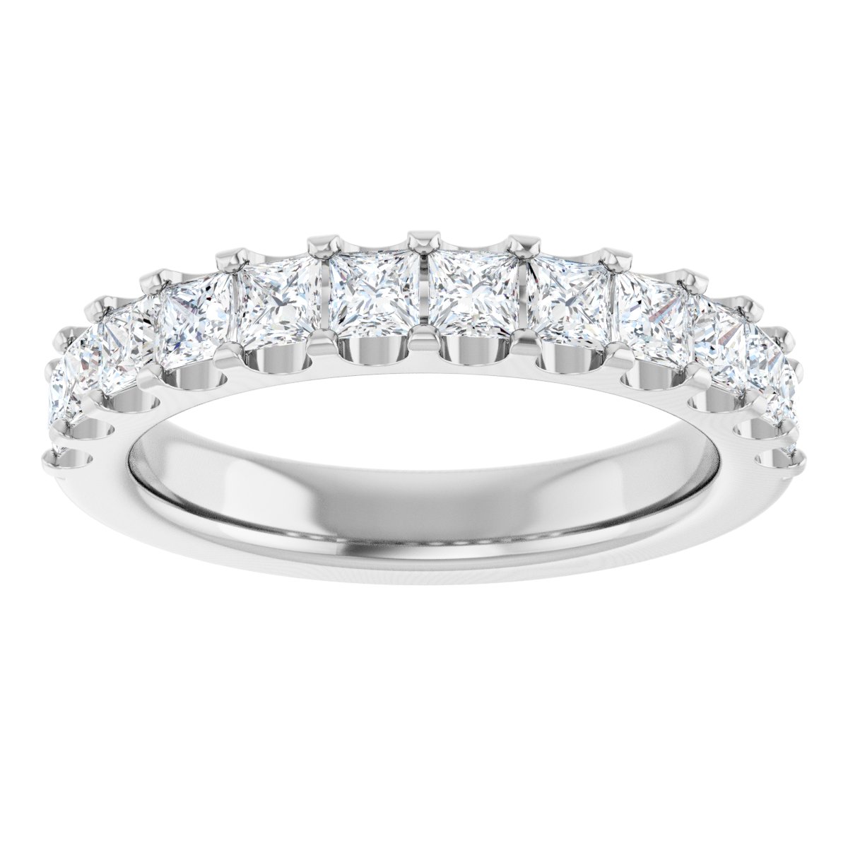 9/10 Ctw Square Lab-Grown Diamond Anniversary Band - White Gold - Lab Grown Diamond