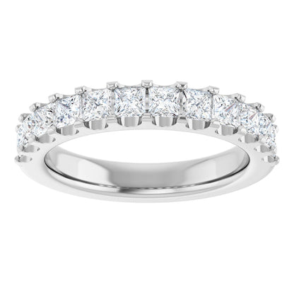9/10 Ctw Square Lab-Grown Diamond Anniversary Band - White Gold - Lab Grown Diamond