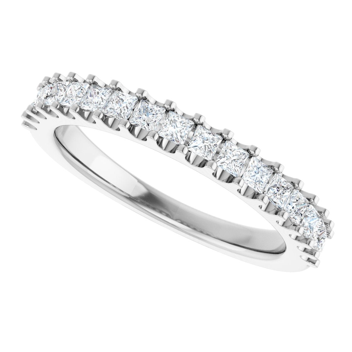 5/8 Ctw Square Lab-Grown Diamond Anniversary Band - White Gold - Lab Grown Diamond