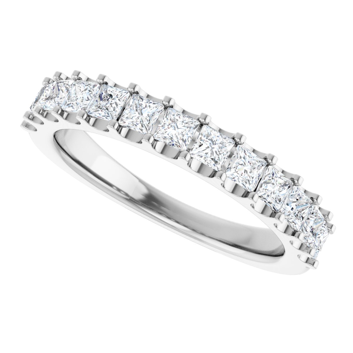 1 1/8 Ctw Square Lab-Grown Diamond Anniversary Band - White Gold - Lab Grown Diamond