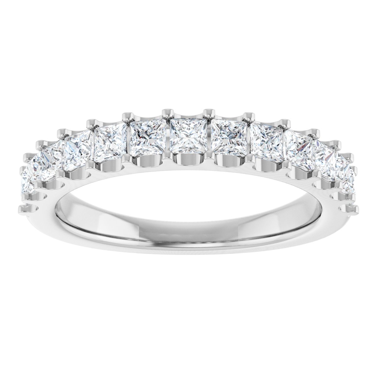 1 1/8 Ctw Square Lab-Grown Diamond Anniversary Band - White Gold - Lab Grown Diamond