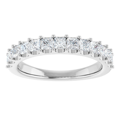1 1/8 Ctw Square Lab-Grown Diamond Anniversary Band - White Gold - Lab Grown Diamond