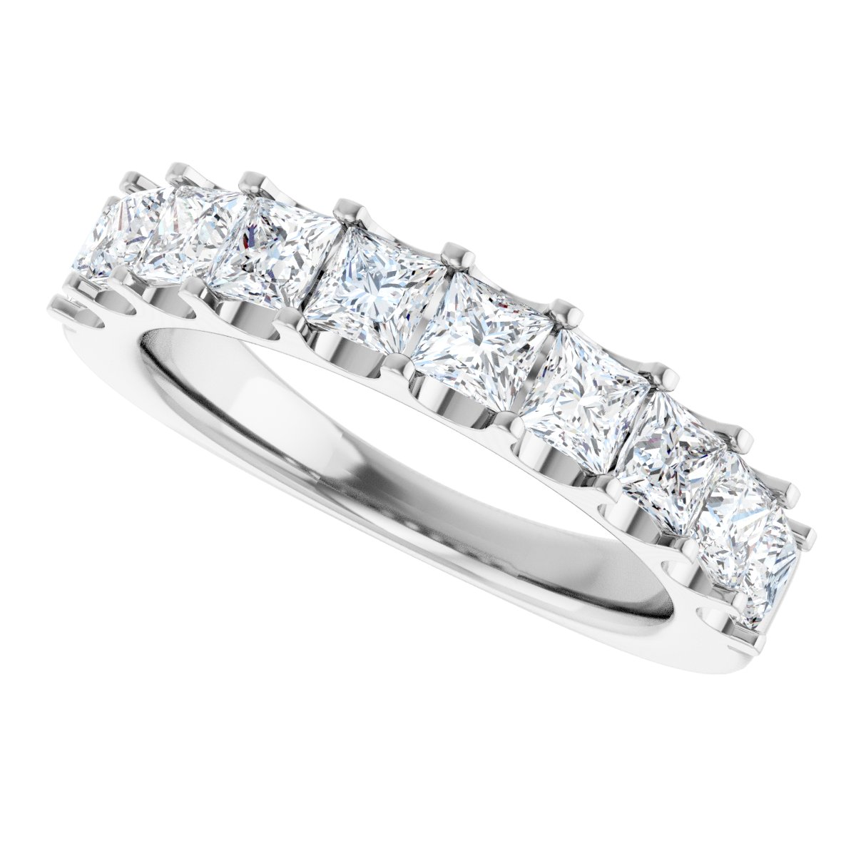 1 5/8 Ctw Square Lab-Grown Diamond Anniversary Band - White Gold - Lab Grown Diamond