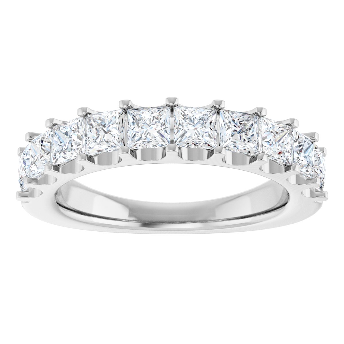 1 5/8 Ctw Square Lab-Grown Diamond Anniversary Band - White Gold - Lab Grown Diamond