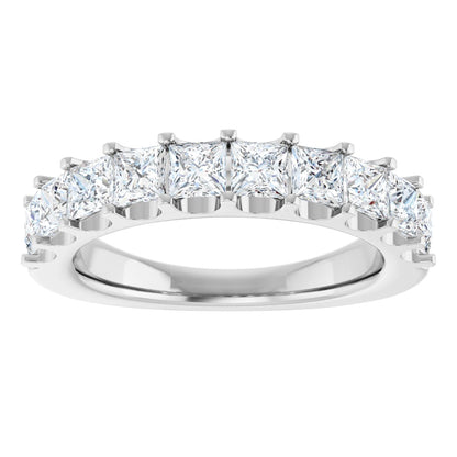 1 5/8 Ctw Square Lab-Grown Diamond Anniversary Band - White Gold - Lab Grown Diamond