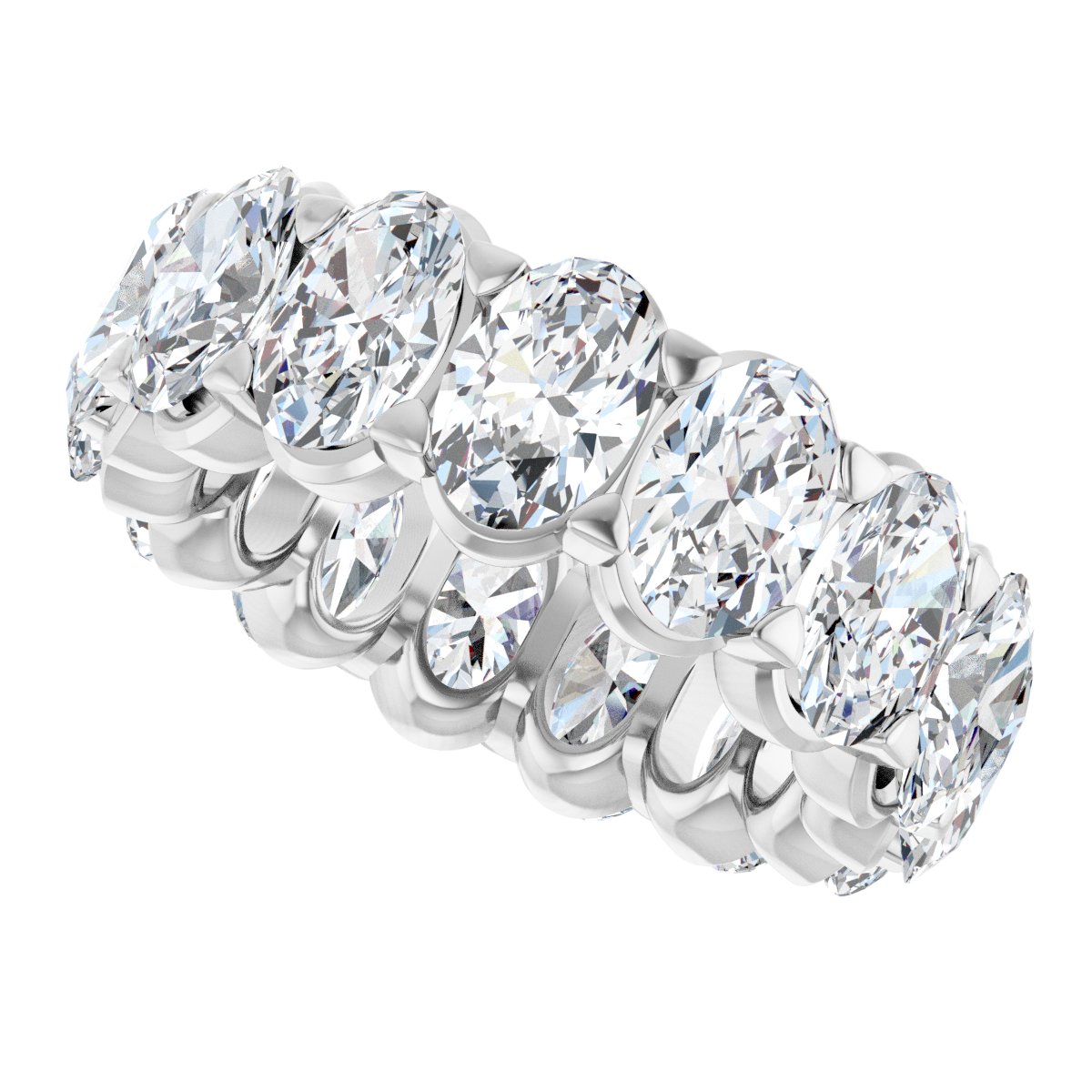6 Ctw Oval Lab-Grown Diamond Eternity Band - White Gold - Lab Grown Diamond