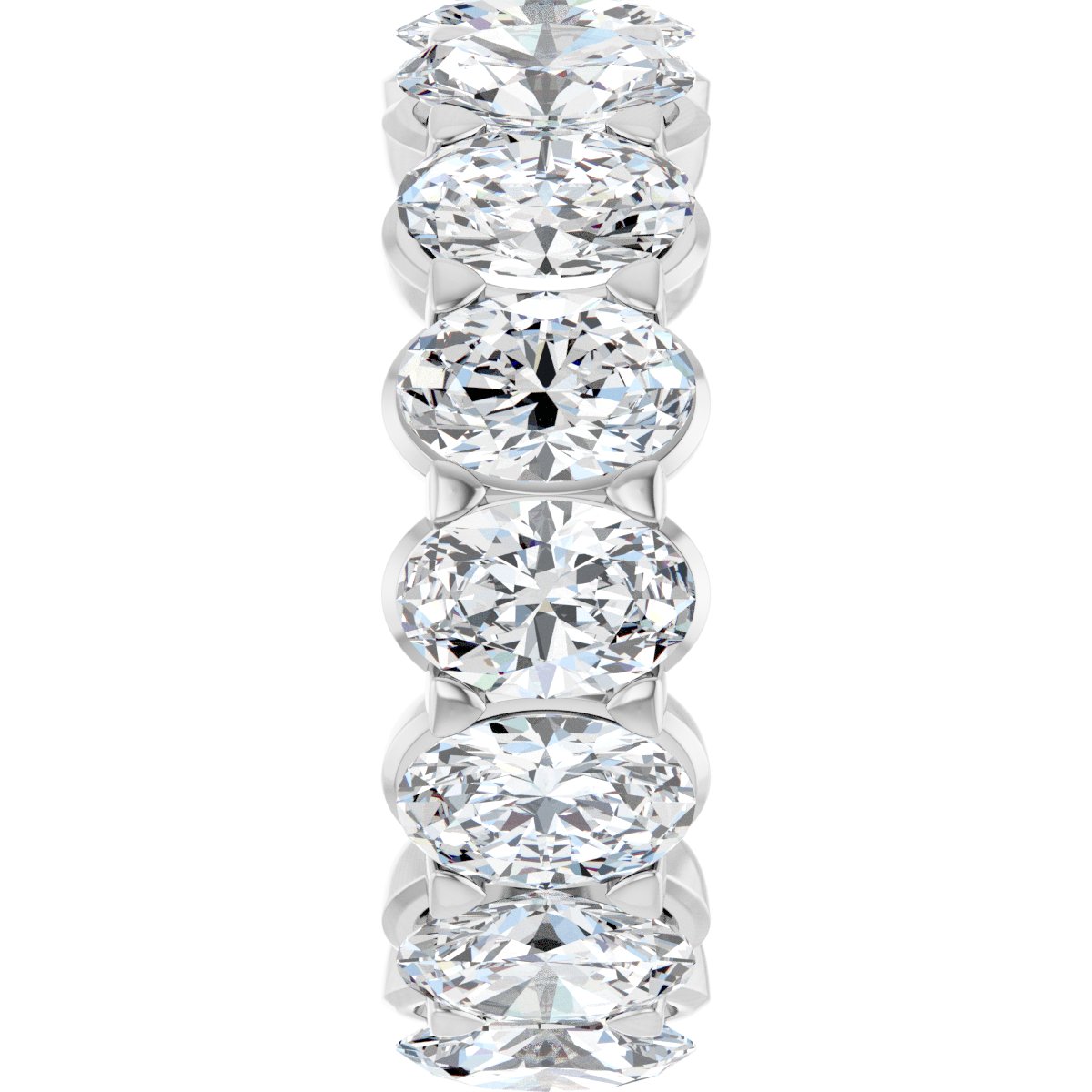 6 Ctw Oval Lab-Grown Diamond Eternity Band - White Gold - Lab Grown Diamond