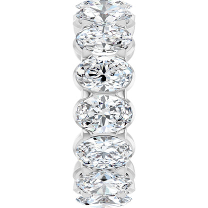 6 Ctw Oval Lab-Grown Diamond Eternity Band - White Gold - Lab Grown Diamond