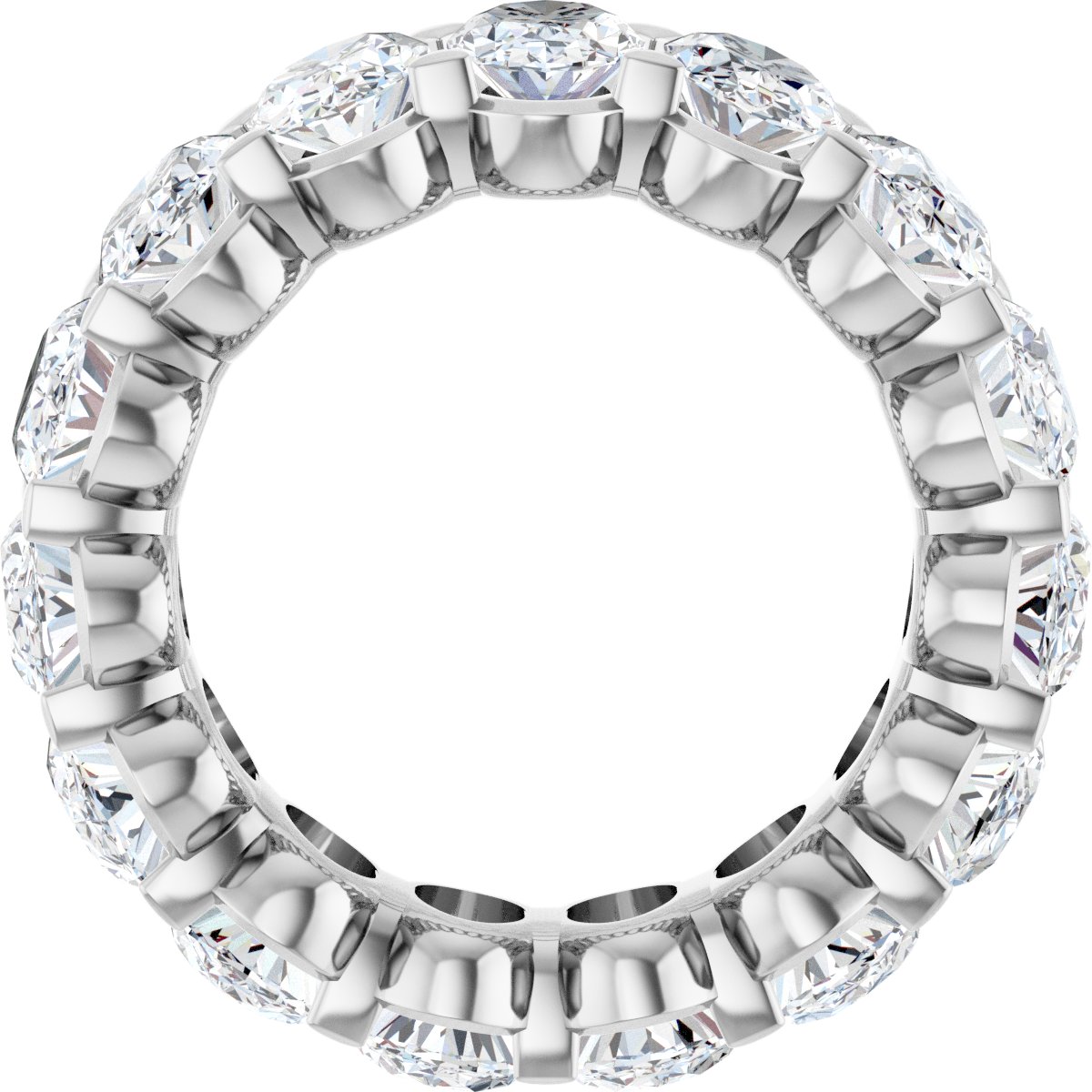 6 Ctw Oval Lab-Grown Diamond Eternity Band - White Gold - Lab Grown Diamond