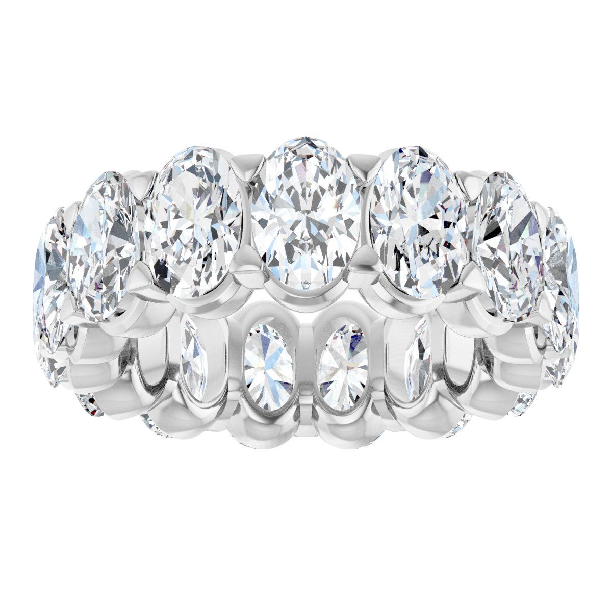 6 Ctw Oval Lab-Grown Diamond Eternity Band - White Gold - Lab Grown Diamond