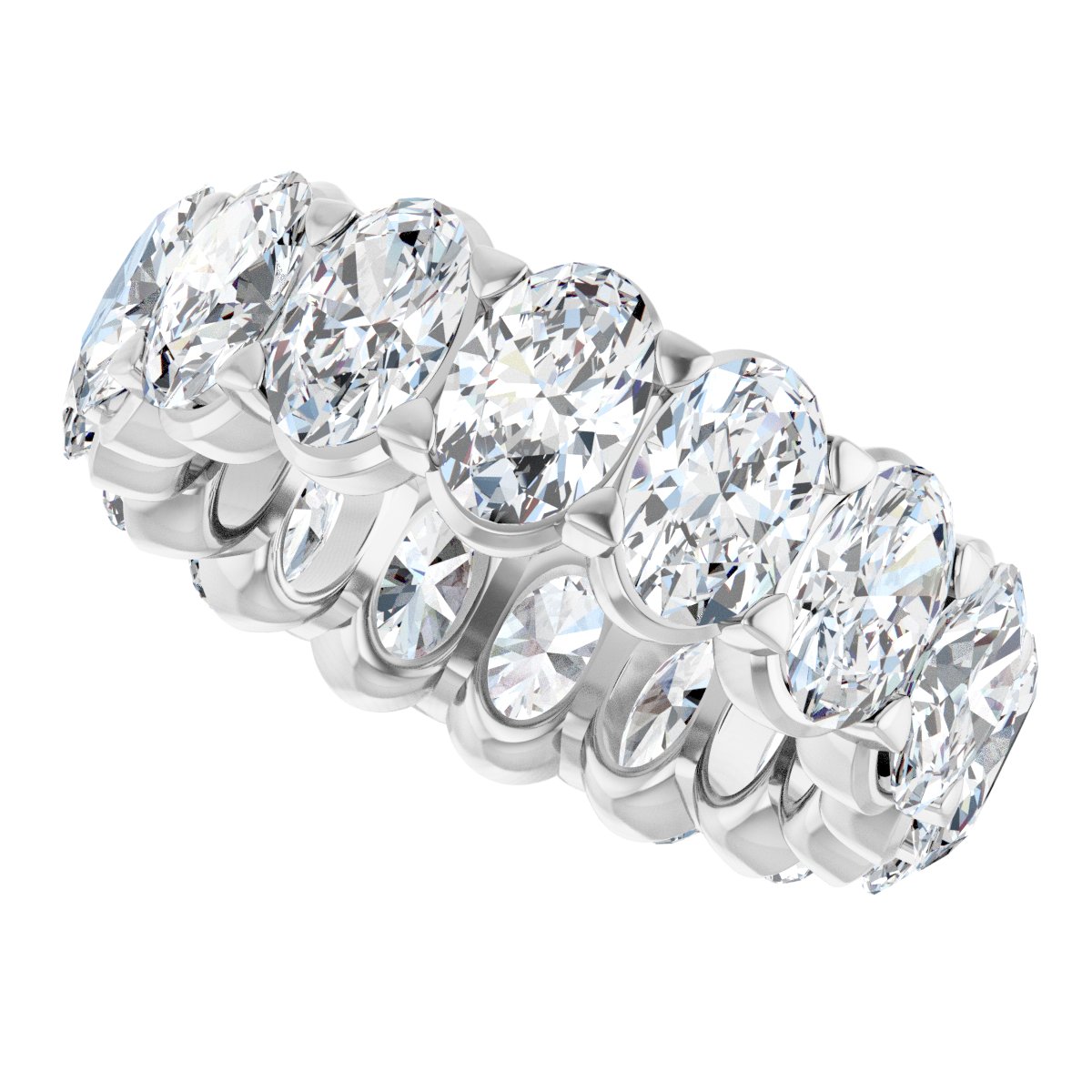 6 3/8 Ctw Oval Lab-Grown Diamond Eternity Band - White Gold - Lab Grown Diamond