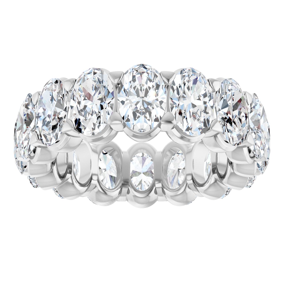 6 3/8 Ctw Oval Lab-Grown Diamond Eternity Band - White Gold - Lab Grown Diamond