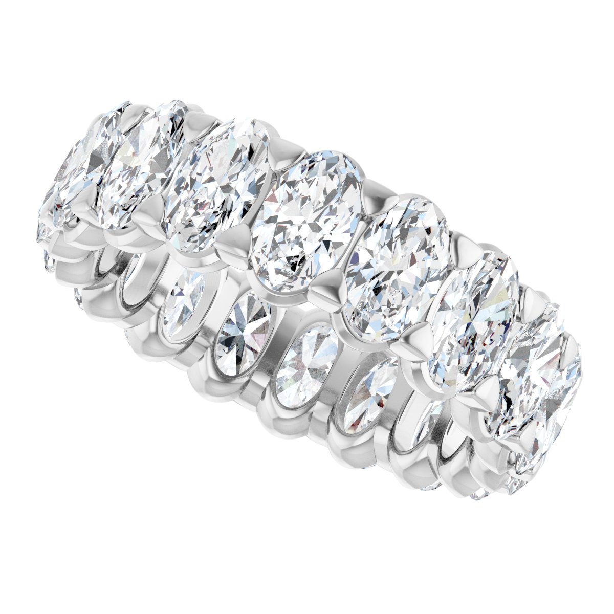4 1/3 Ctw Oval Lab-Grown Diamond Eternity Band - White Gold - Lab Grown Diamond