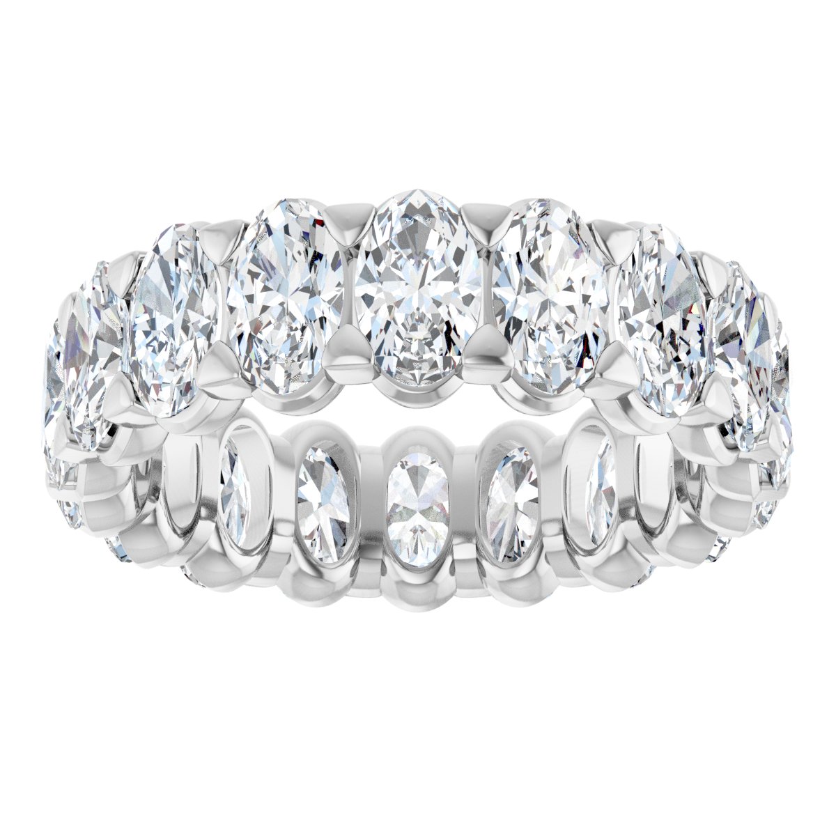 4 1/3 Ctw Oval Lab-Grown Diamond Eternity Band - White Gold - Lab Grown Diamond