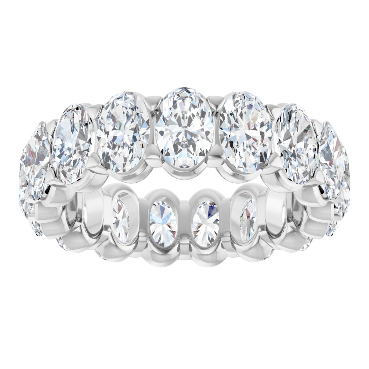 6 3/4 Ctw Oval Lab-Grown Diamond Eternity Band - White Gold - Lab Grown Diamond