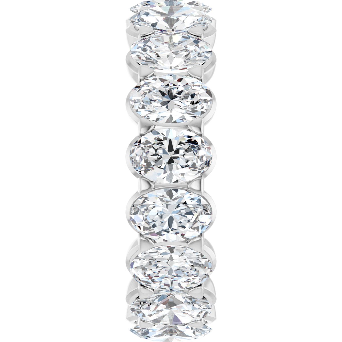6 3/4 Ctw Oval Lab-Grown Diamond Eternity Band - White Gold - Lab Grown Diamond