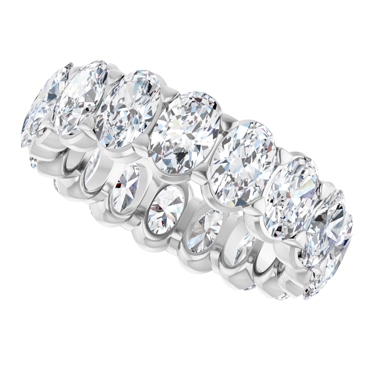 6 3/4 Ctw Oval Lab-Grown Diamond Eternity Band - White Gold - Lab Grown Diamond