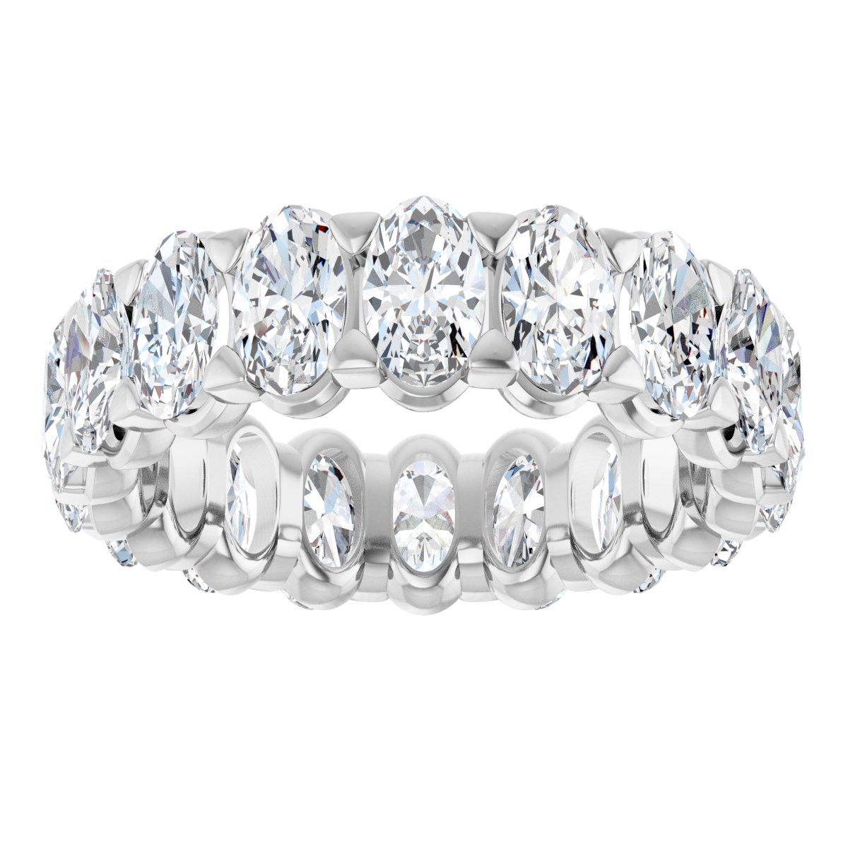 4 1/3 Ctw Oval Lab-Grown Diamond Eternity Band - White Gold - Lab Grown Diamond
