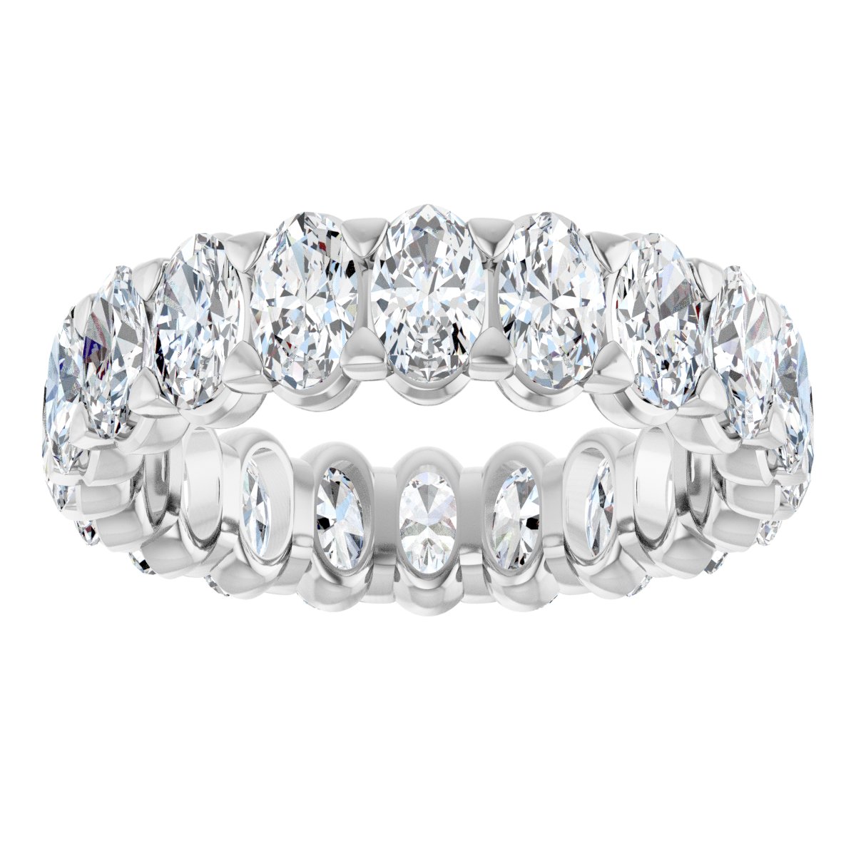 4 3/4 Ctw Oval Lab-Grown Diamond Eternity Band - White Gold - Lab Grown Diamond
